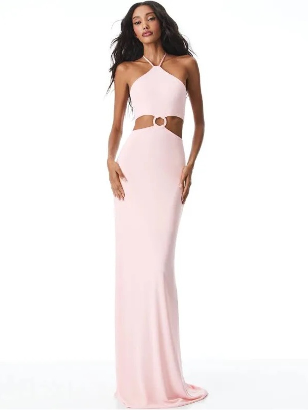 New Alice + Olivia, Size 4 English Rose Pink Marguerite Cutout Jersey Halter